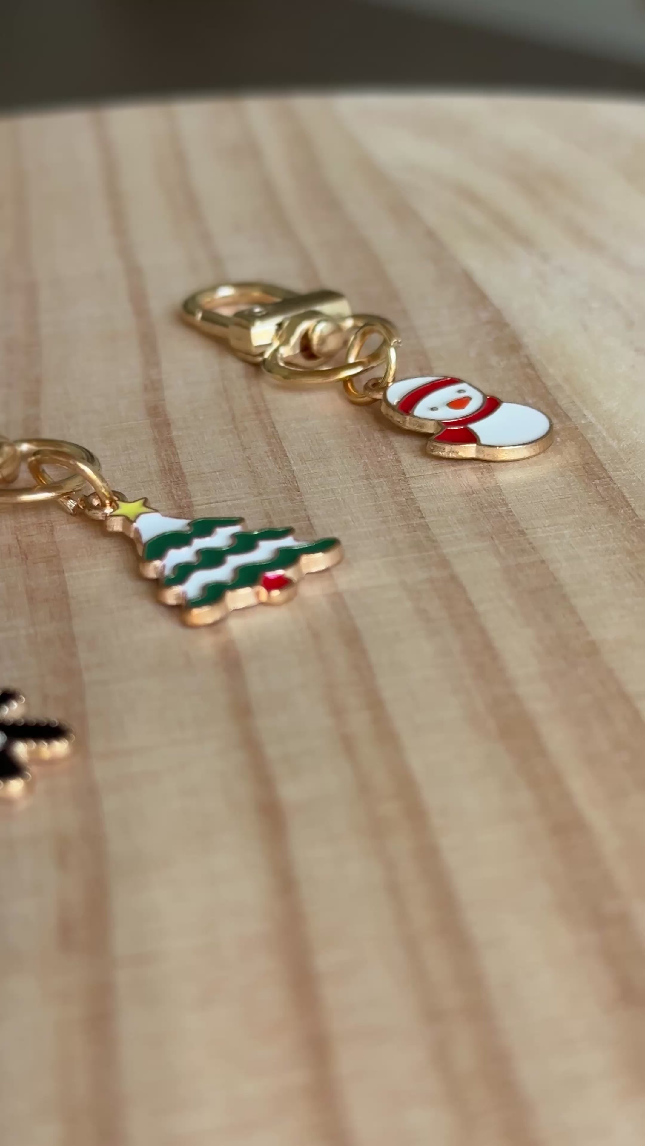 Charms Natalizi con Moschettone Dorato