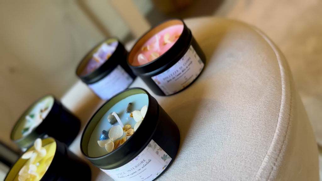 Candele Energetiche con Cristalli & Profumi Naturali