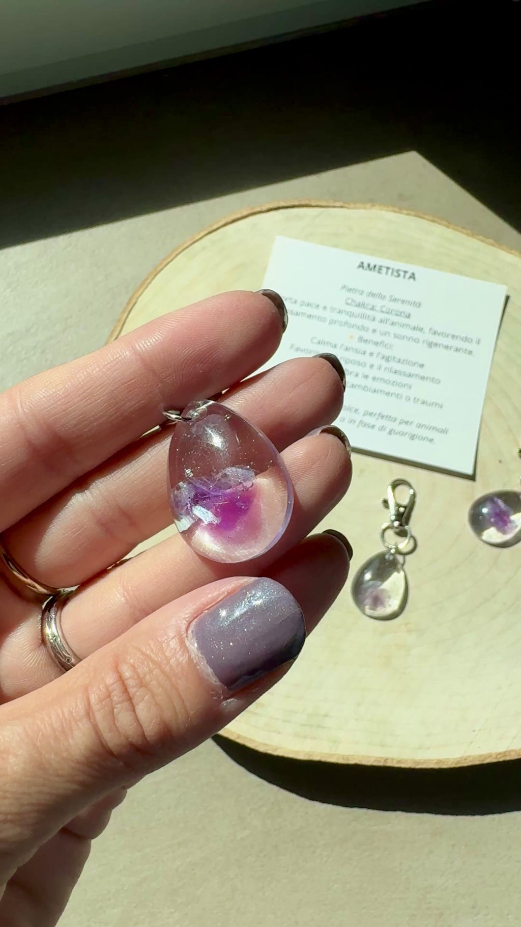 Charm Energetico per Collare – Avventurina, malachite, diaspro, ametista, labradorite