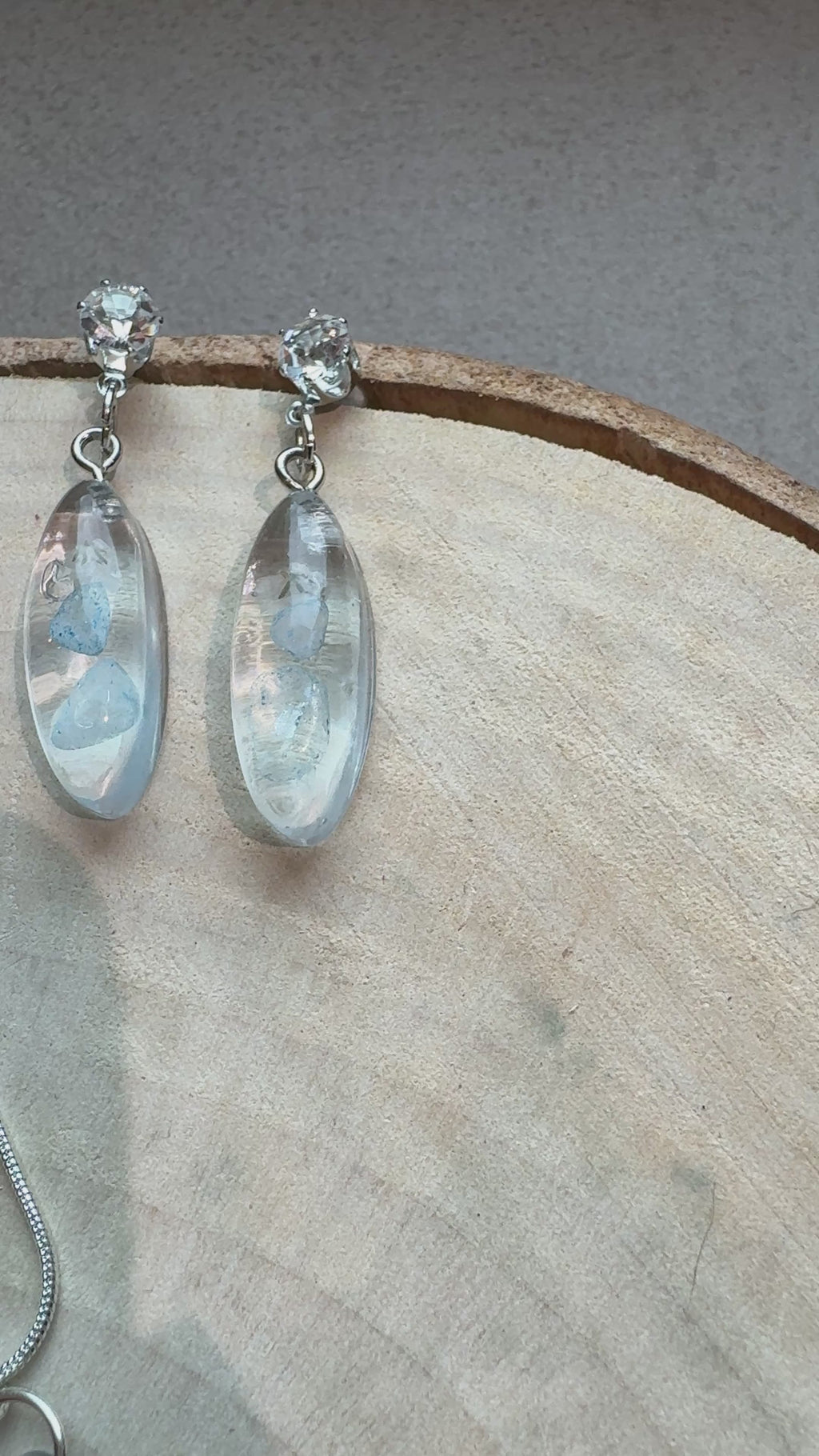 Set Collana & Orecchini in Acquamarina – chakra della gola - Eleganza e Armonia