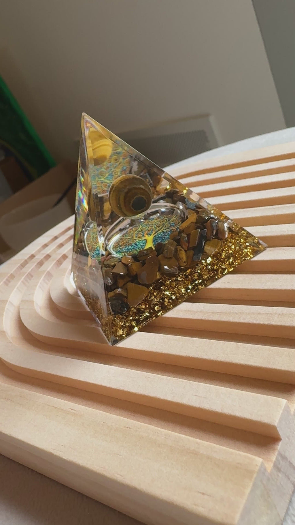 Piramide Albero della Vita e Occhio di Tigre - Chakra del Plesso Solare