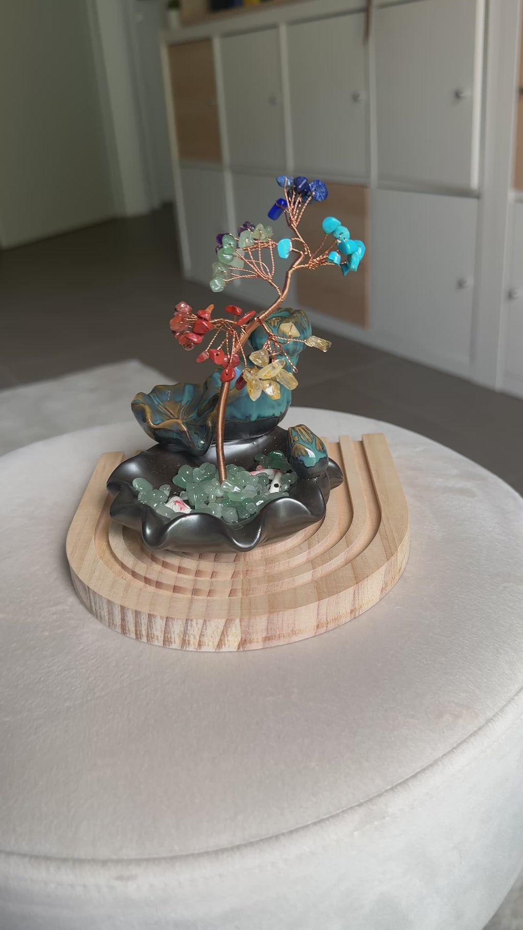 Bruciatore di Incenso con Albero dei Cristalli