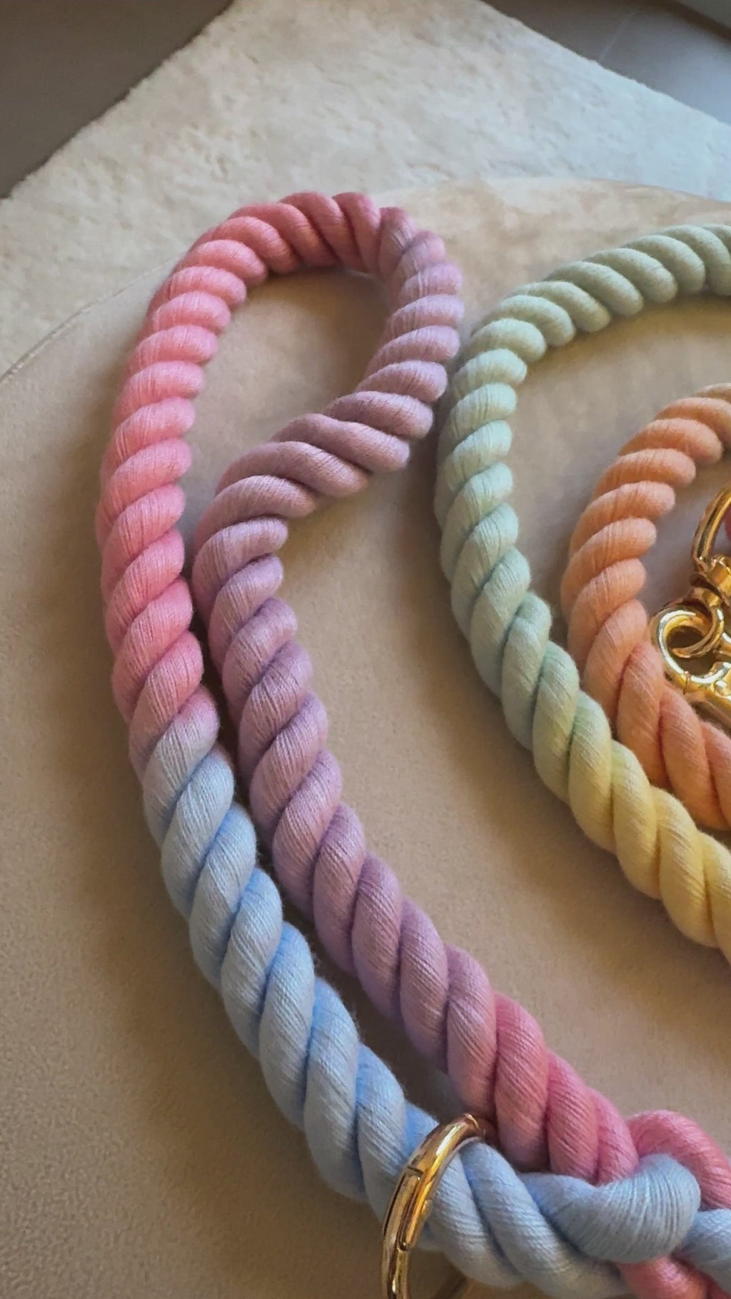 Guinzaglio per cani in cotone intrecciato a mano