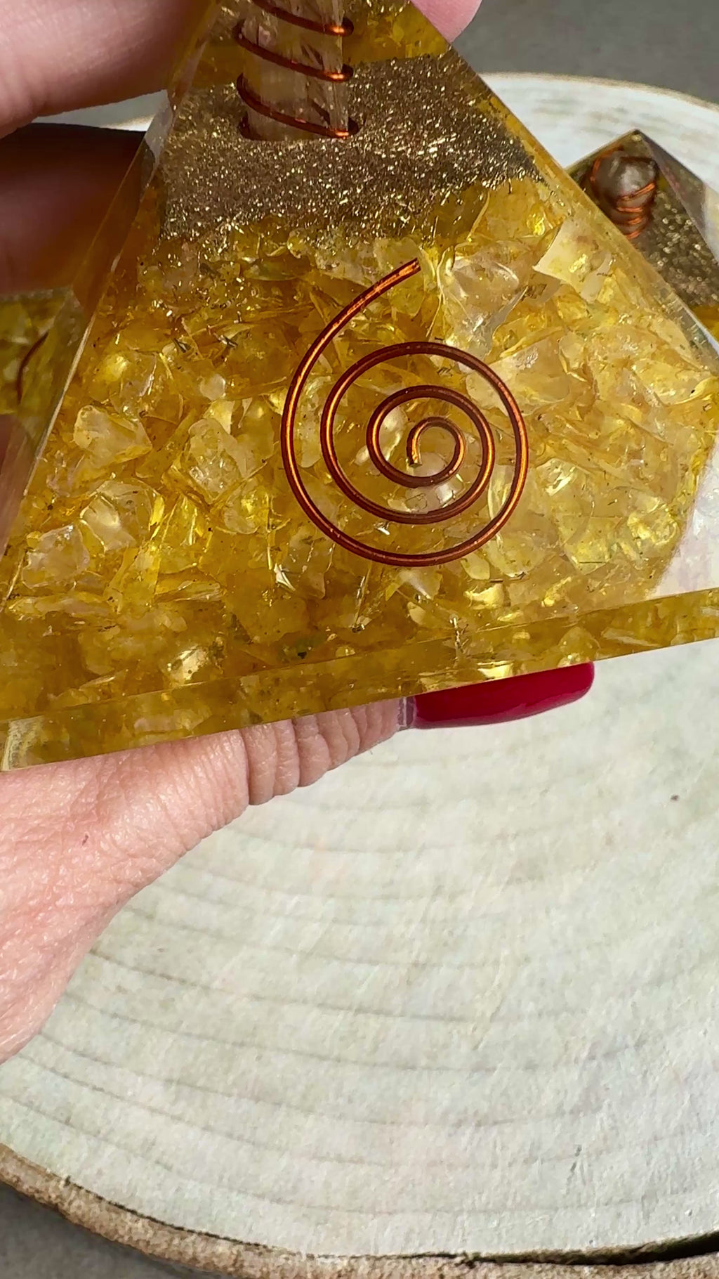 Piramide con Citrino & Quarzo Ialino - Chakra Plesso Solare