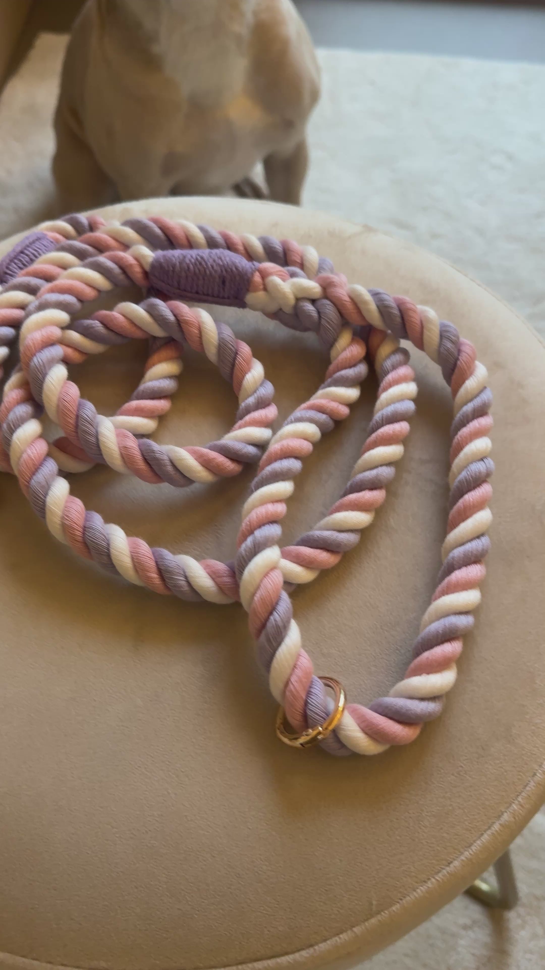 Guinzaglio per cani in cotone intrecciato a mano